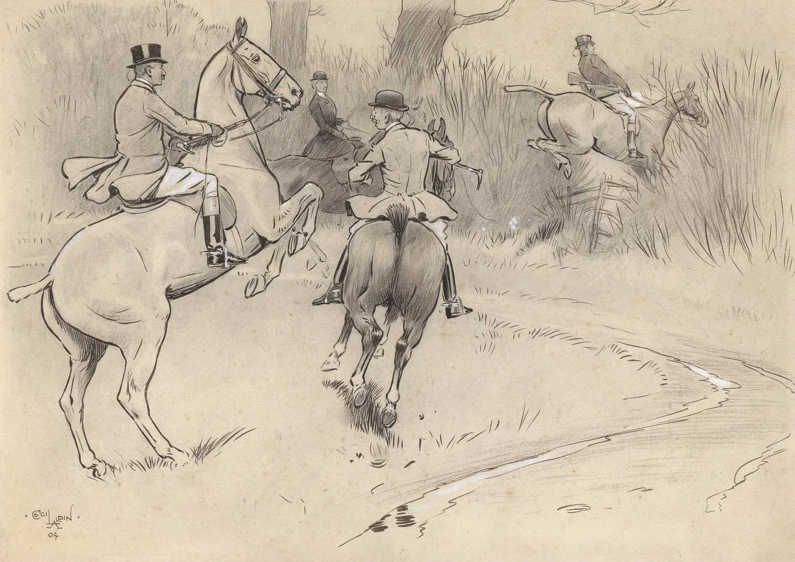 `Hold Back, Sir!’ av Cecil Charles Windsor Aldin