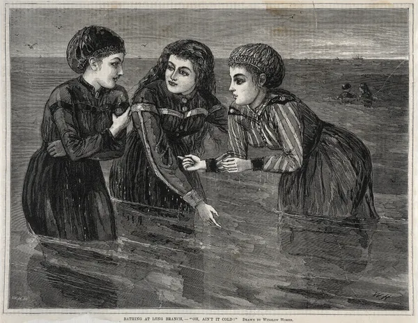 Bathing at Long Branch, – ‘Oh, Ain’t it Cold!’ av Winslow Homer