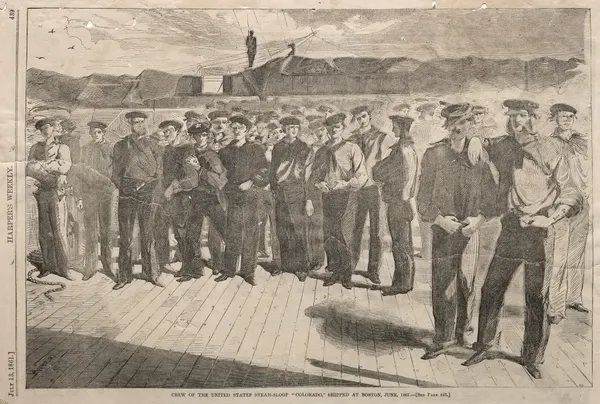 Crew of the United States Steam-Sloop ‘Colorado,’ Shipped at Boston, June 1861 av Winslow Homer