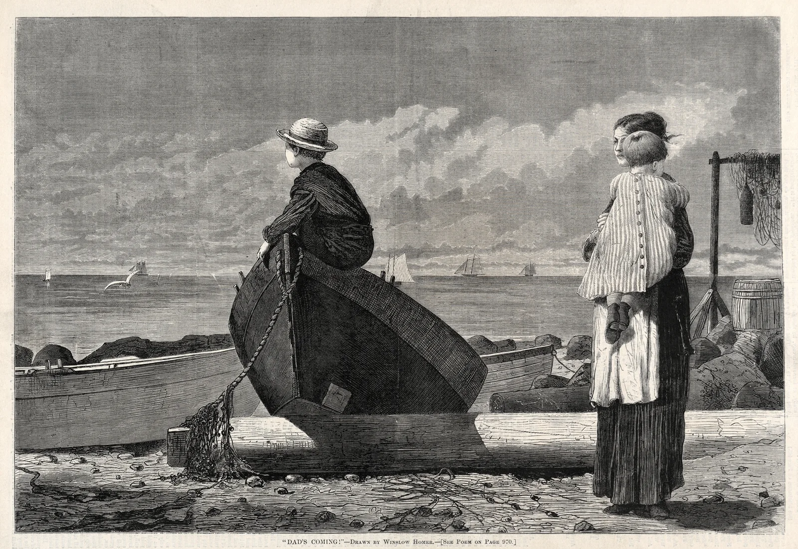 ‘Dad’s Coming!’ av Winslow Homer