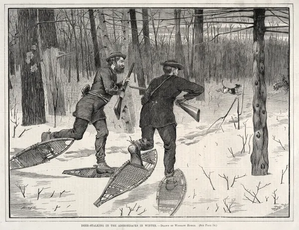 Deer Stalking in the Adirondacks in Winter av Winslow Homer