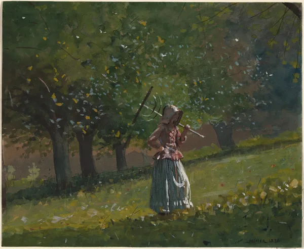 Girl with Hay Rake av Winslow Homer