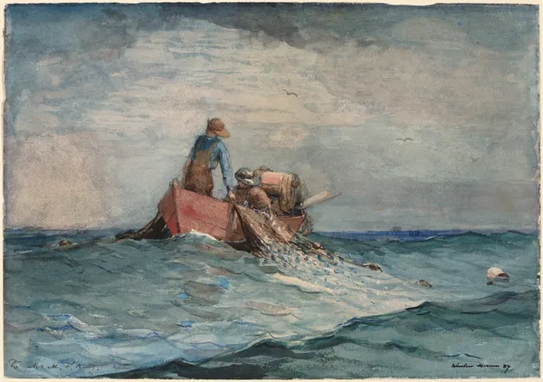 Hauling in the Nets av Winslow Homer