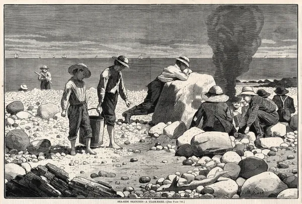 Seaside Sketches – A Clam-Bake av Winslow Homer