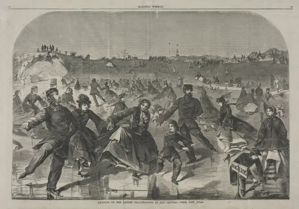 Skating on the Ladies’ Skating Pond in Central Park, New York av Winslow Homer