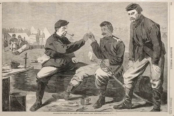 Thanksgiving Day in the Army – After Dinner; The Wish-Bone av Winslow Homer
