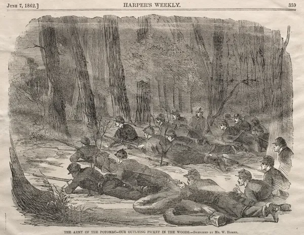 The Army of the Potomac – Our Outlying Picket in the Woods av Winslow Homer