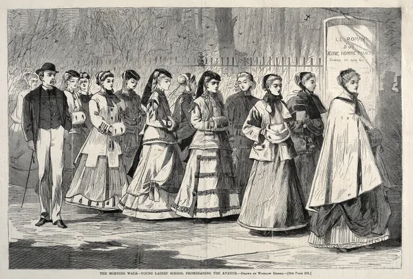 The Morning Walk – Young Ladies’ School Promenading the Avenue av Winslow Homer