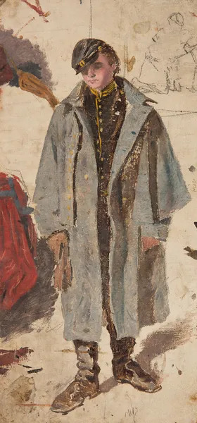 Young Soldier, Sketch of a Soldier Giving Water to a Wounded Companion av Winslow Homer