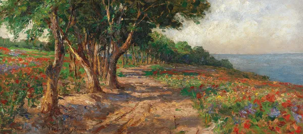 Elm-lined promenade in Euxinograd av Olga Wisinger-Florian