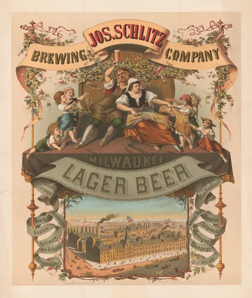 Jos. Schlitz brewing company, Milwaukee lager beer av Wittemann Bros.