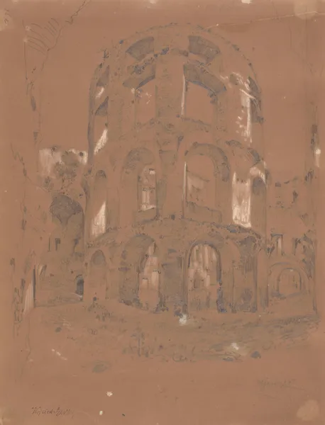 Fragment of the Ossoliński Castle Tower Ruins in Ujazd av Wojciech Gerson