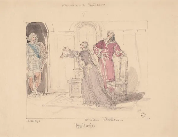 Reception, Illustration for ‘Narzeczona z Ogrodzieńca’ [‘Fiancée from the Ogrodzieniec Castle’] av Wojciech Gerson