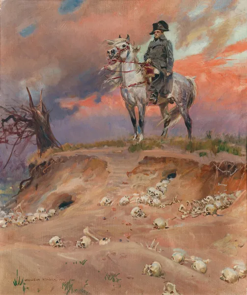 Napoleon auf dem Schlachtfeld av Wojciech Kossak