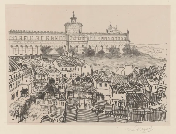Castle and the Jewish quarter av Leon Wyczółkowski