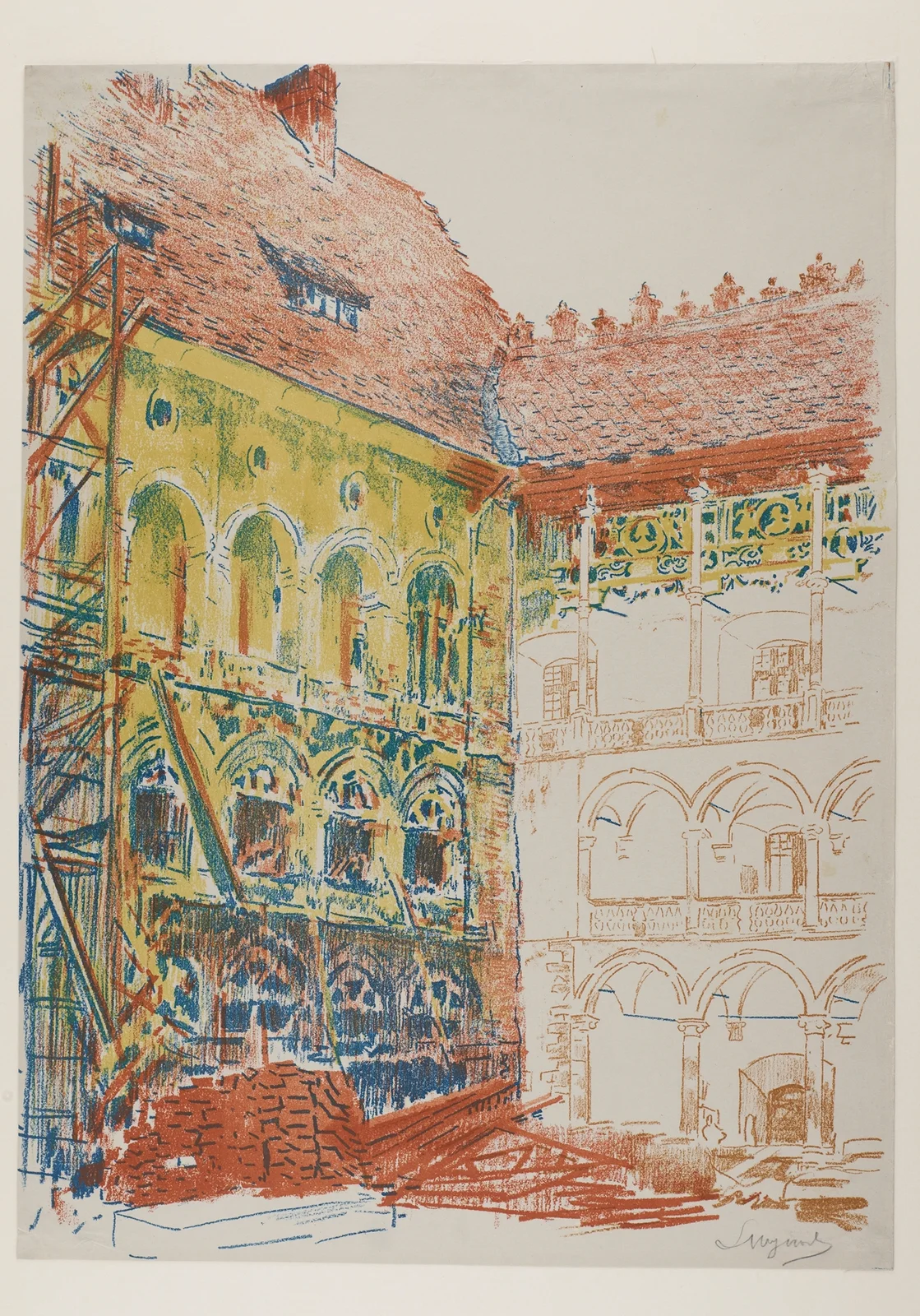 Castle Courtyard av Leon Wyczółkowski