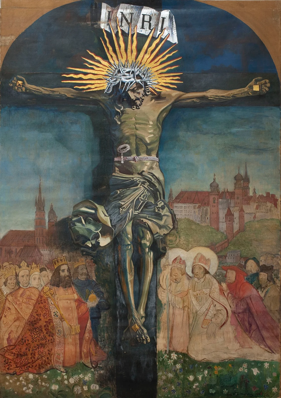 Christ on the cross av Leon Wyczółkowski