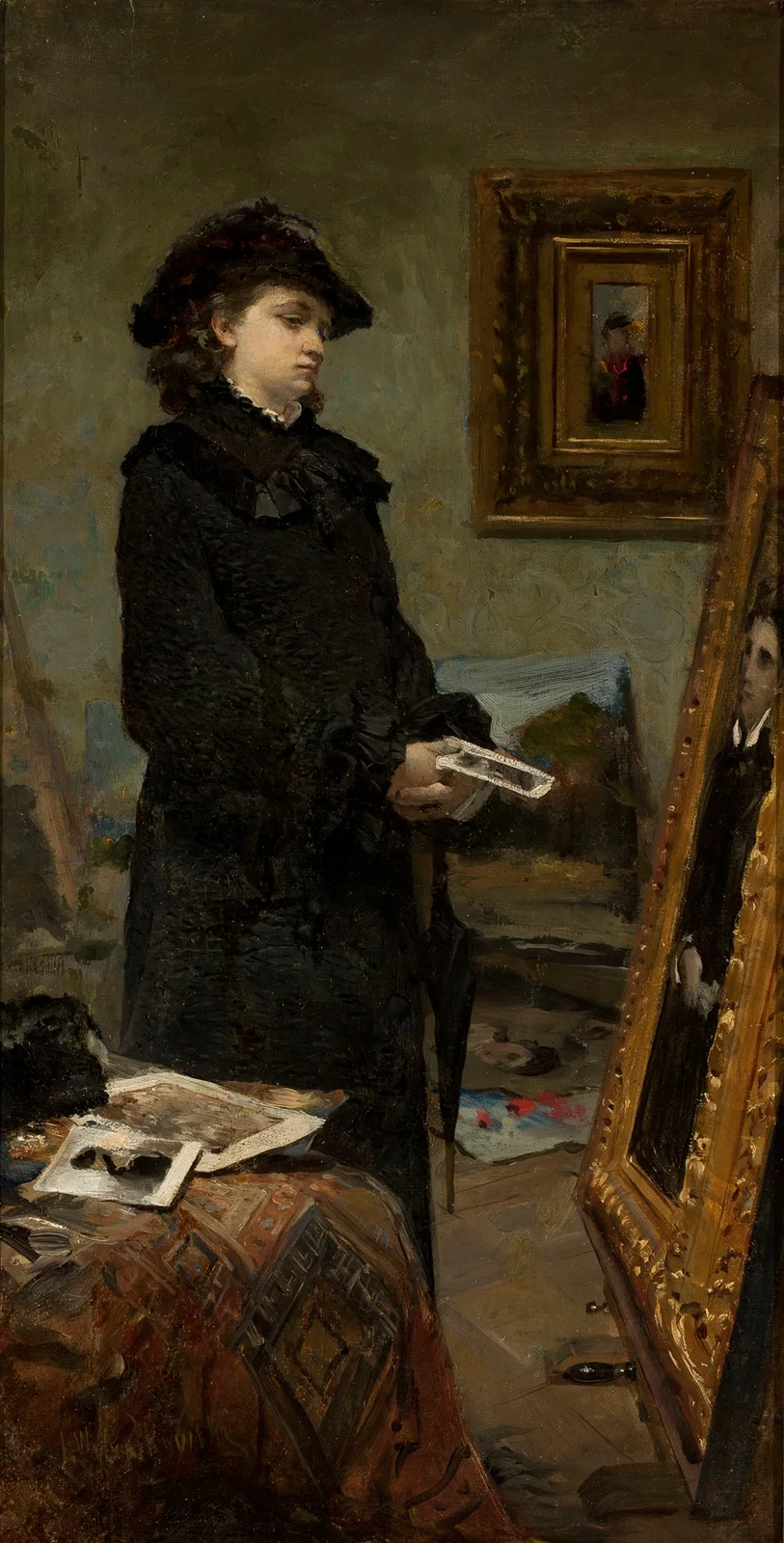 In the painter’s studio av Leon Wyczółkowski