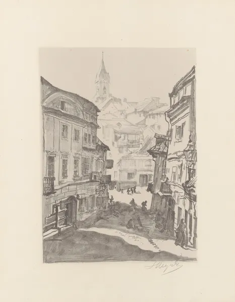 The Jewish quarter av Leon Wyczółkowski