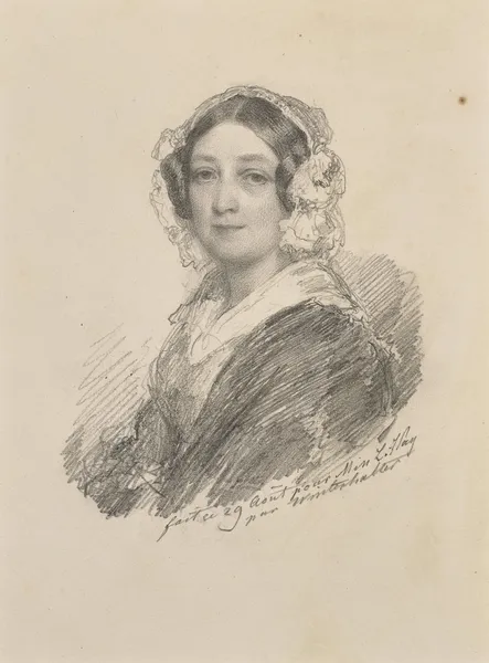 Portrait de Madame Louise Hay, Baronne Gudin av Franz Xaver Winterhalter
