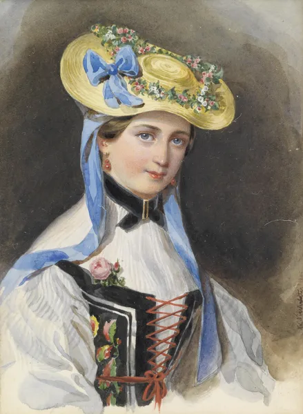Prinzessin Liechtenstein im Kostüm av Franz Xaver Winterhalter