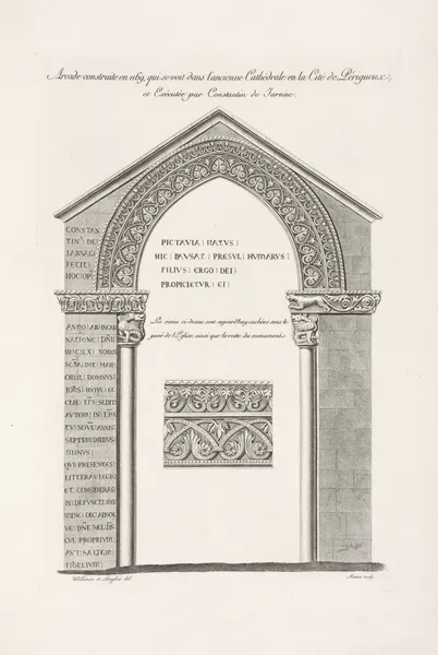 Arcade construite en 1169, qui se voit dans l’ancienne cathédrale en la cité de Périgueux, et exécuté par Constantin de Jarnac. av Nicolas Xavier Willemin