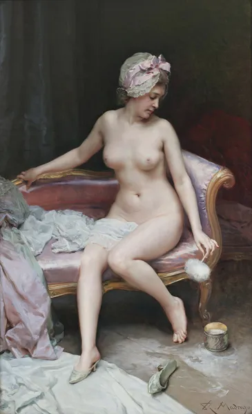 Después del baño (desnudo de mujer) av Raimundo de Madrazo y Garreta