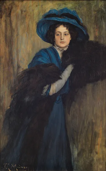 Portrait of a Lady in Blue av Raimundo de Madrazo y Garreta
