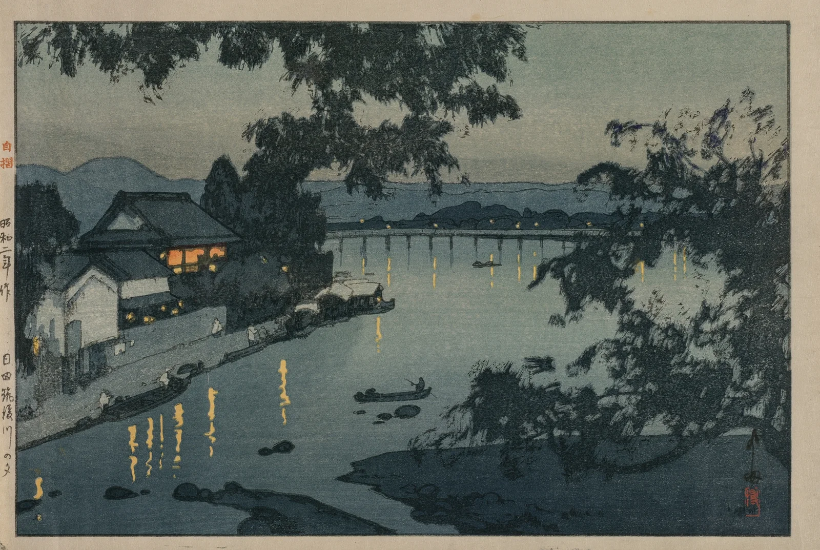 Evening on the Chikugo River av Yoshida Hiroshi
