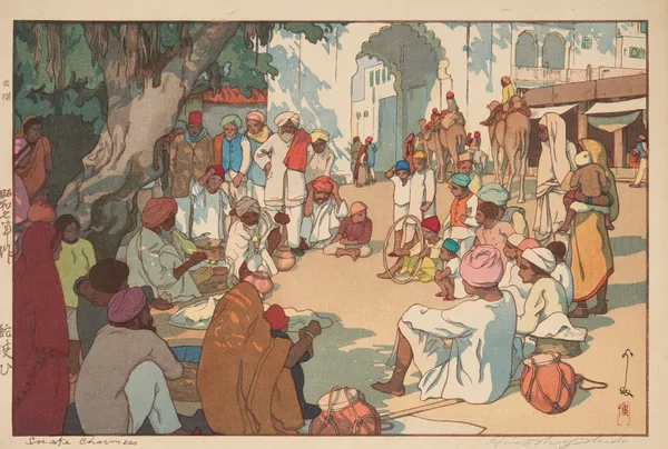 Hebizukai (Snake charmers) av Yoshida Hiroshi