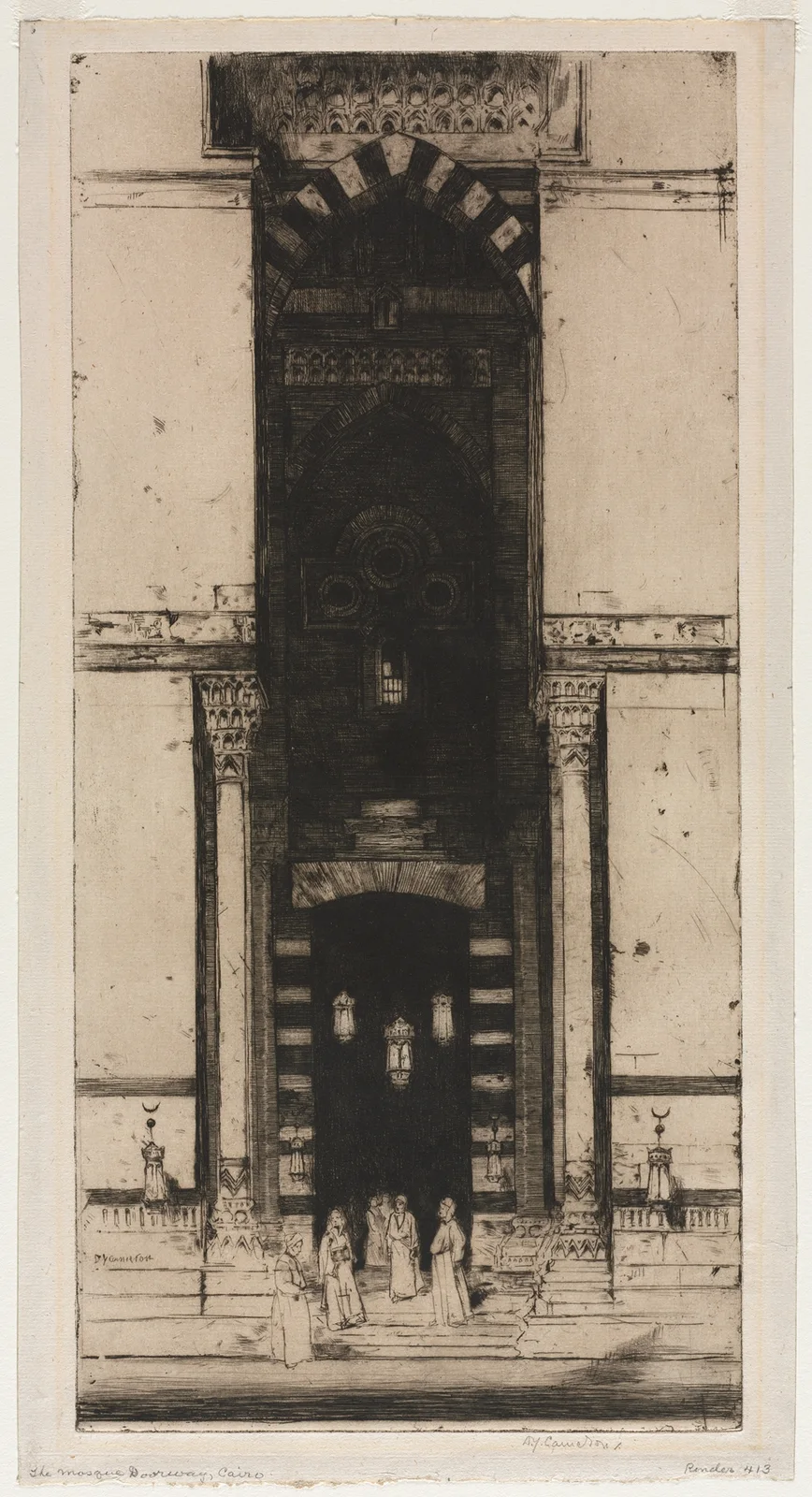 The Mosque Doorway, Cairo av David Young Cameron