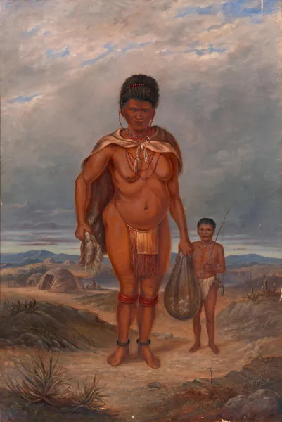 Hottentot Woman and Children av Antonio Zeno Shindler