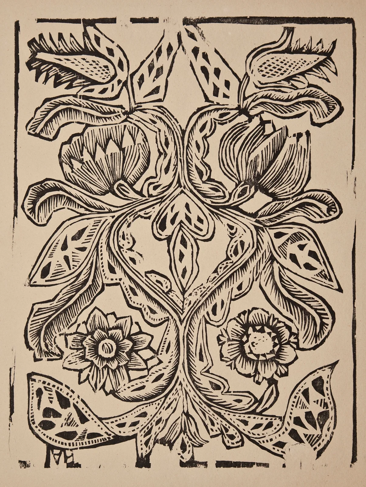 Coltre (stylised flowers) av Zygmunt Łazarski